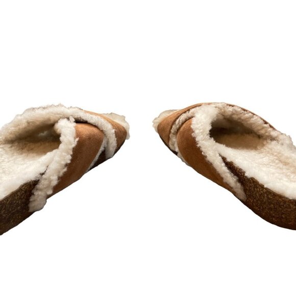 NWOT Jenni Kayne Shearling-Lined Suede Crossover Sandal Saddle Size 37 - Picture 11 of 12